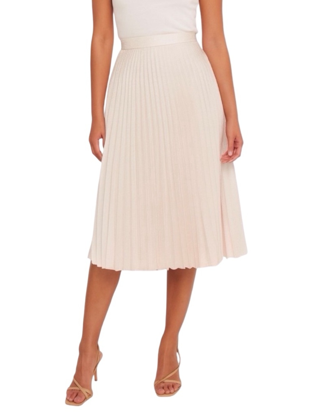 ASOS Pleated Midi Skirt in Spot Satin - Size 12